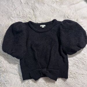 Habitual Girls Black Puff Sleeve Blouse size 7/8